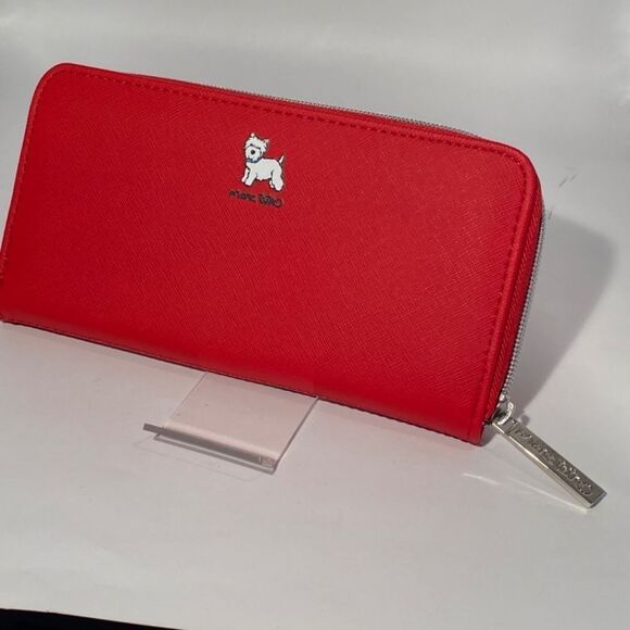 1363 Marc Tetro Westie Red Zippered Clutch Wallet NWT - Picture 2 of 11